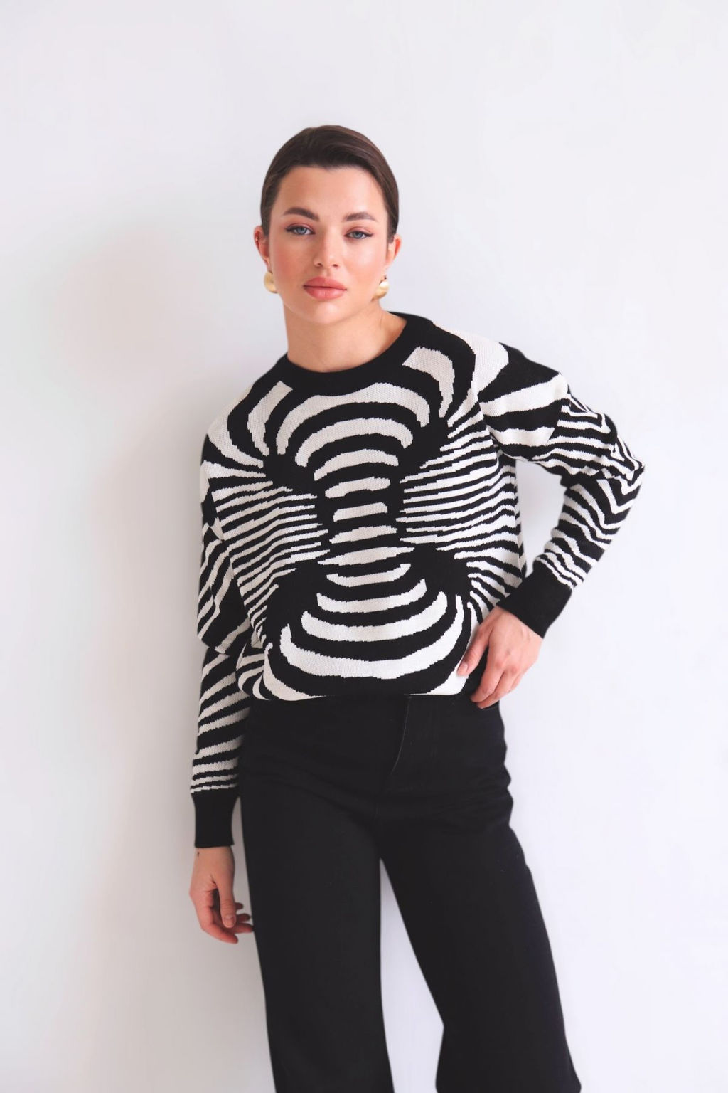 10446 Джемпер чёрно-белый - Martichelli фото 50