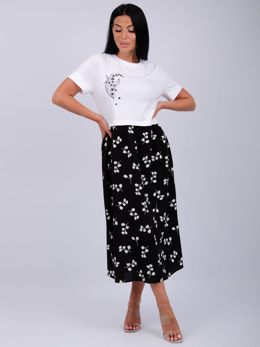 Платье Виттория, вискоза/кулирка До 60 размера - Малина фото 68