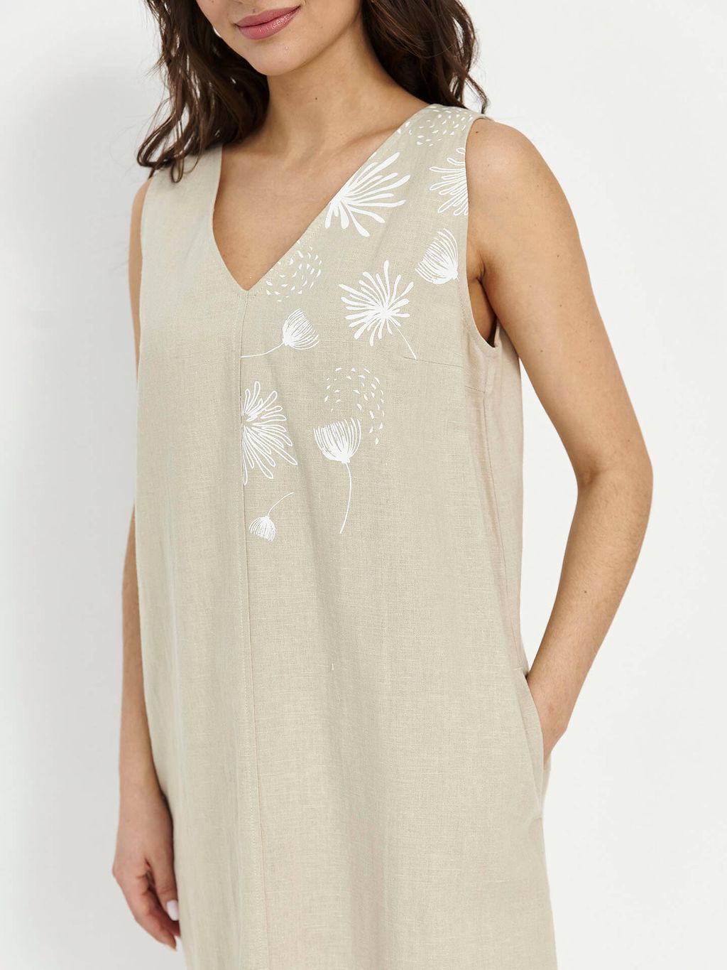 из 100% льна премиального качества. Сарафан Брайтон бежевый - Vals фото 5