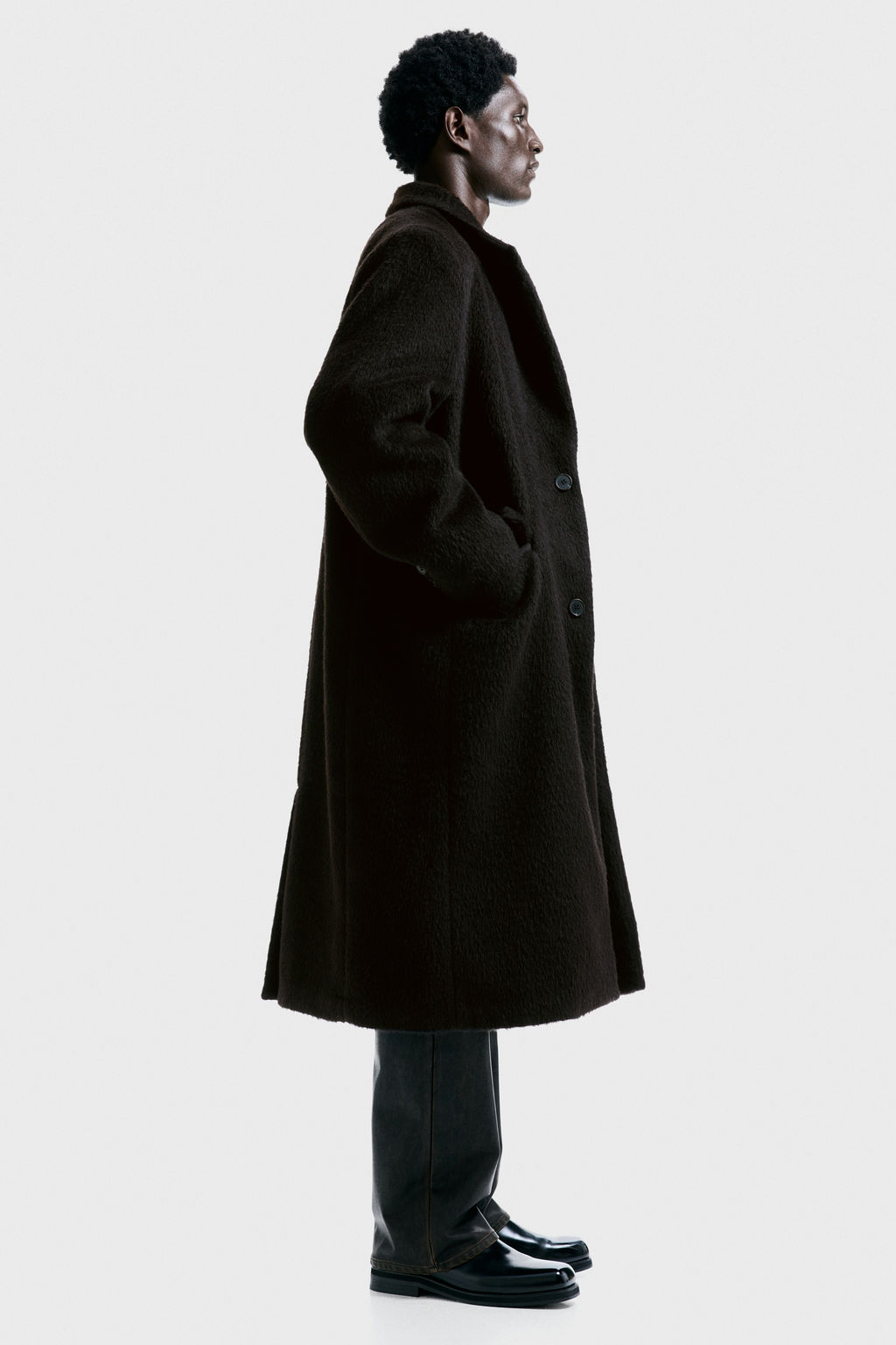 Abrigo de botonadura sencilla en mezcla de lana - H&m фото 6
