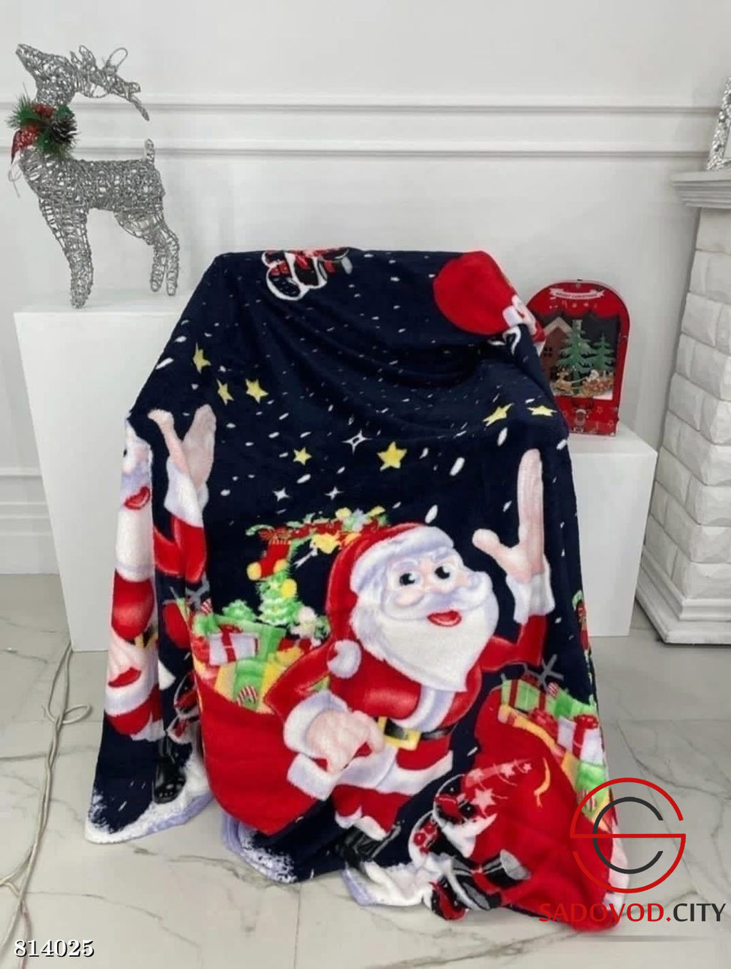 Плед новогодний с рисунком