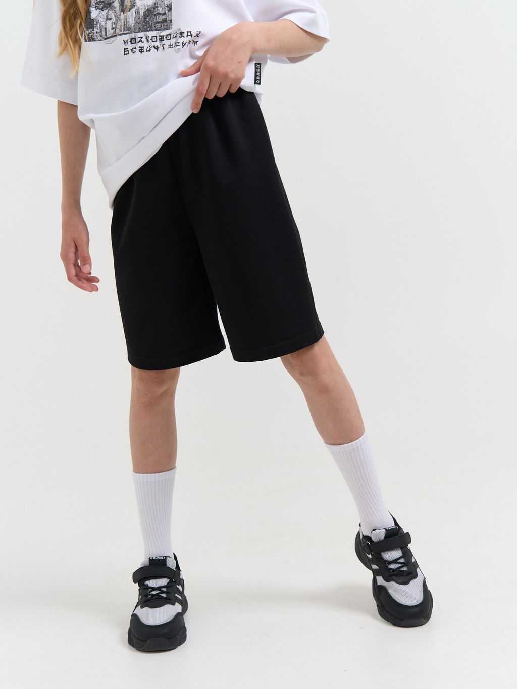 Шорты бермуды Черные 7+ - Bungly фото 10