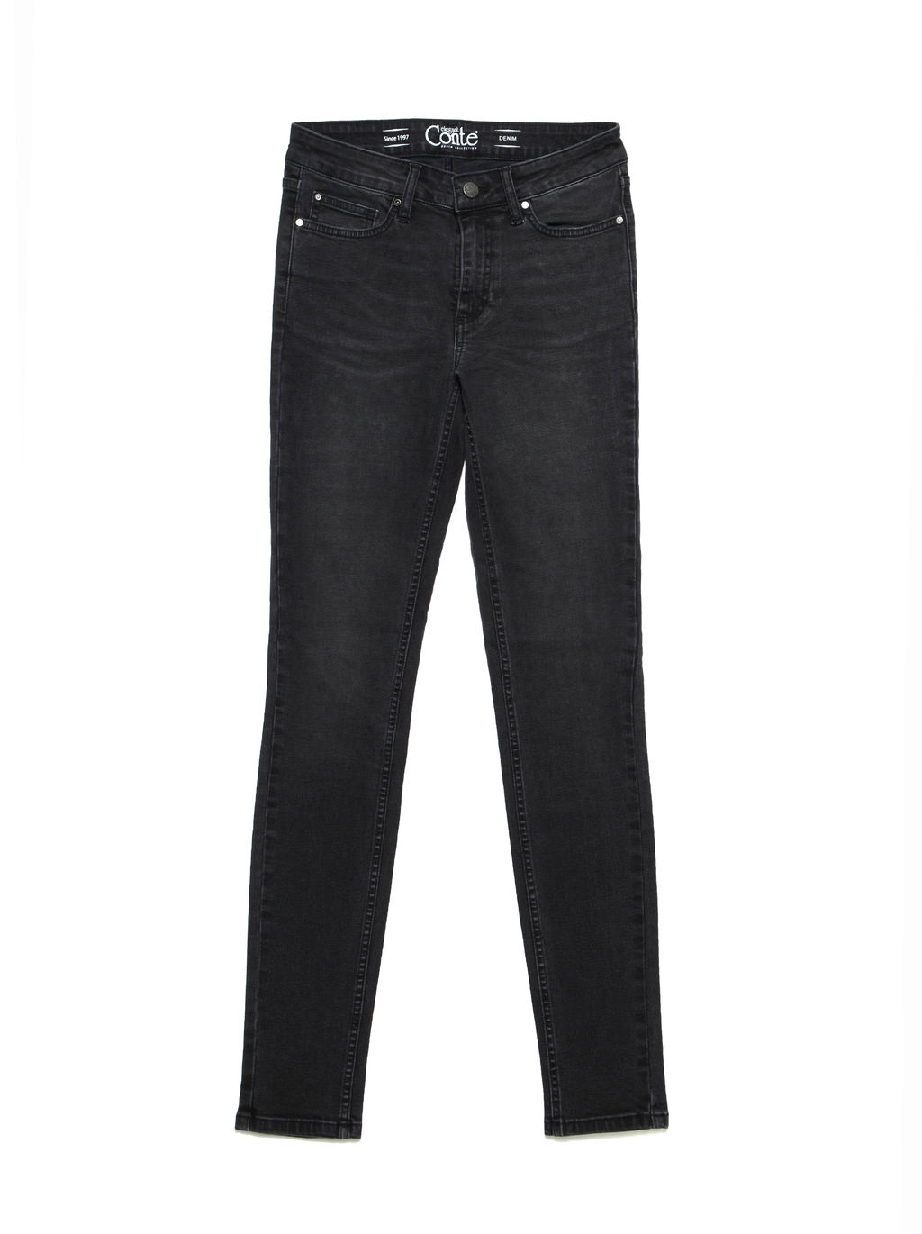 CONTE Моделирующие eco-friendly джинсы skinny со средней посадкой CON-150 washed black - Conte elegant фото 3