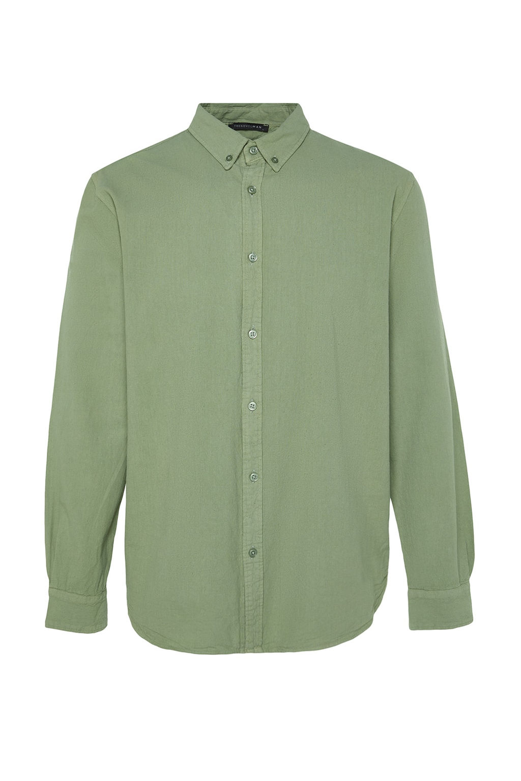 Haki Unisex Regular Fit %100 Pamuklu Keten Gorunumlu Fit Gomlek TMNSS23GO00099