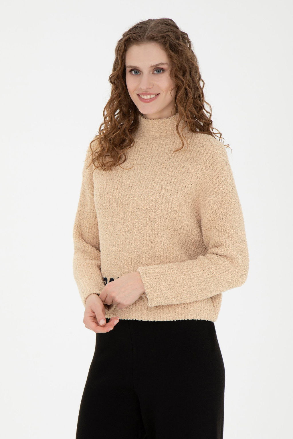 Женский свитер песочного меланжа - U.s. polo assn фото 10