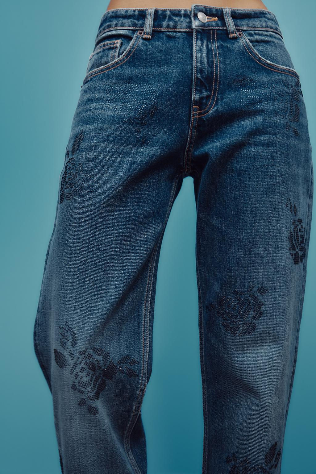 MID-RISE WIDE-LEG TRF JEANS - Zara фото 3