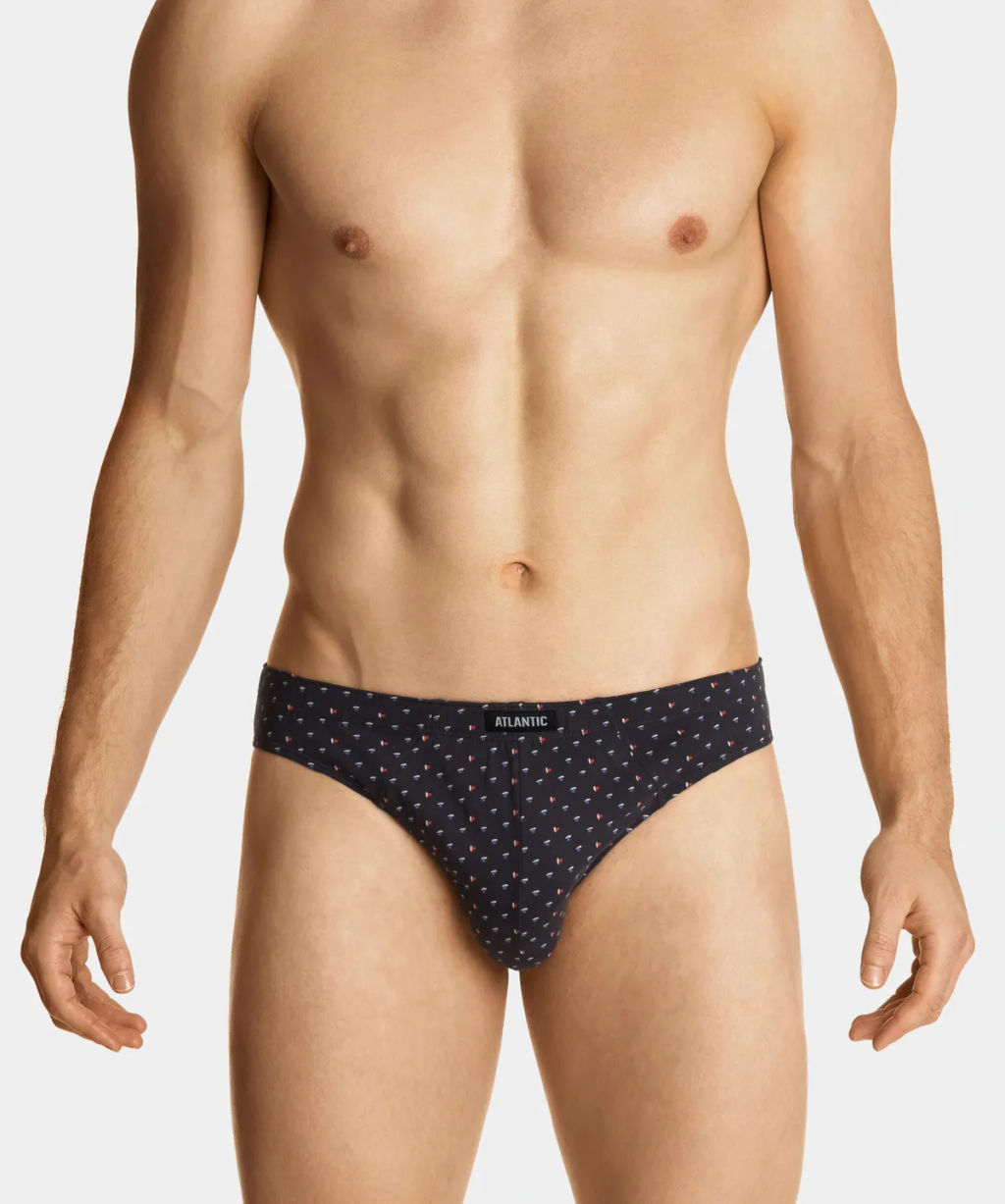 3MP-100 Трусы классика Small moons - набор 3 шт. темно-синий + красный + темно-голубой - Atlantic фото 35