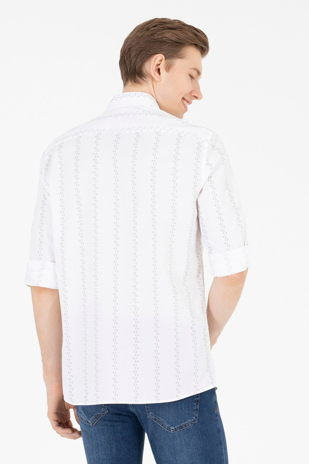 Мужская кремовая рубашка Узунколь - U.s. polo assn фото 19