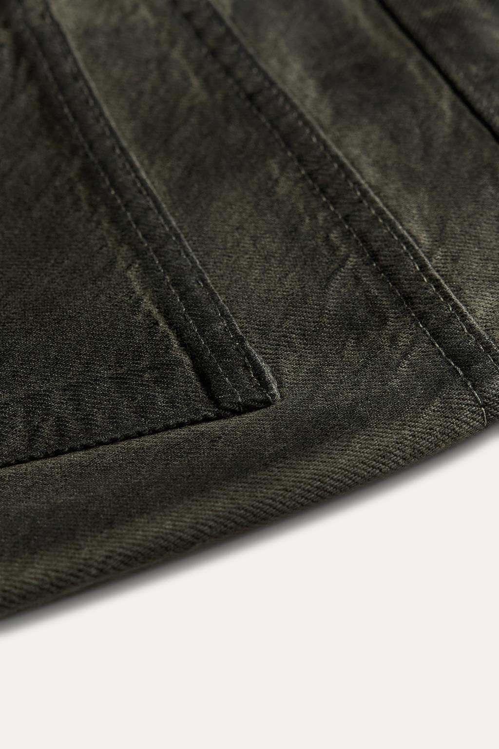 ZW COLLECTION RELAXED MID-WAIST WAXED JEANS - Zara фото 8