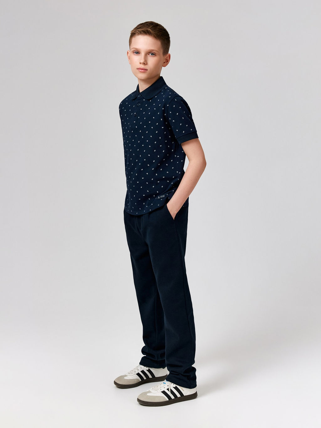 ACOOLA / Сорочка-поло верхняя для мальчиков Fakir холодный синий принт  фото 5