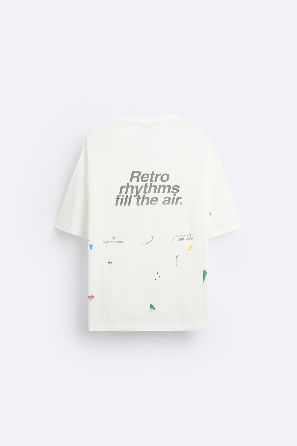 PAINT SPLATTER T-SHIRT WITH SLOGANS - Zara фото 15