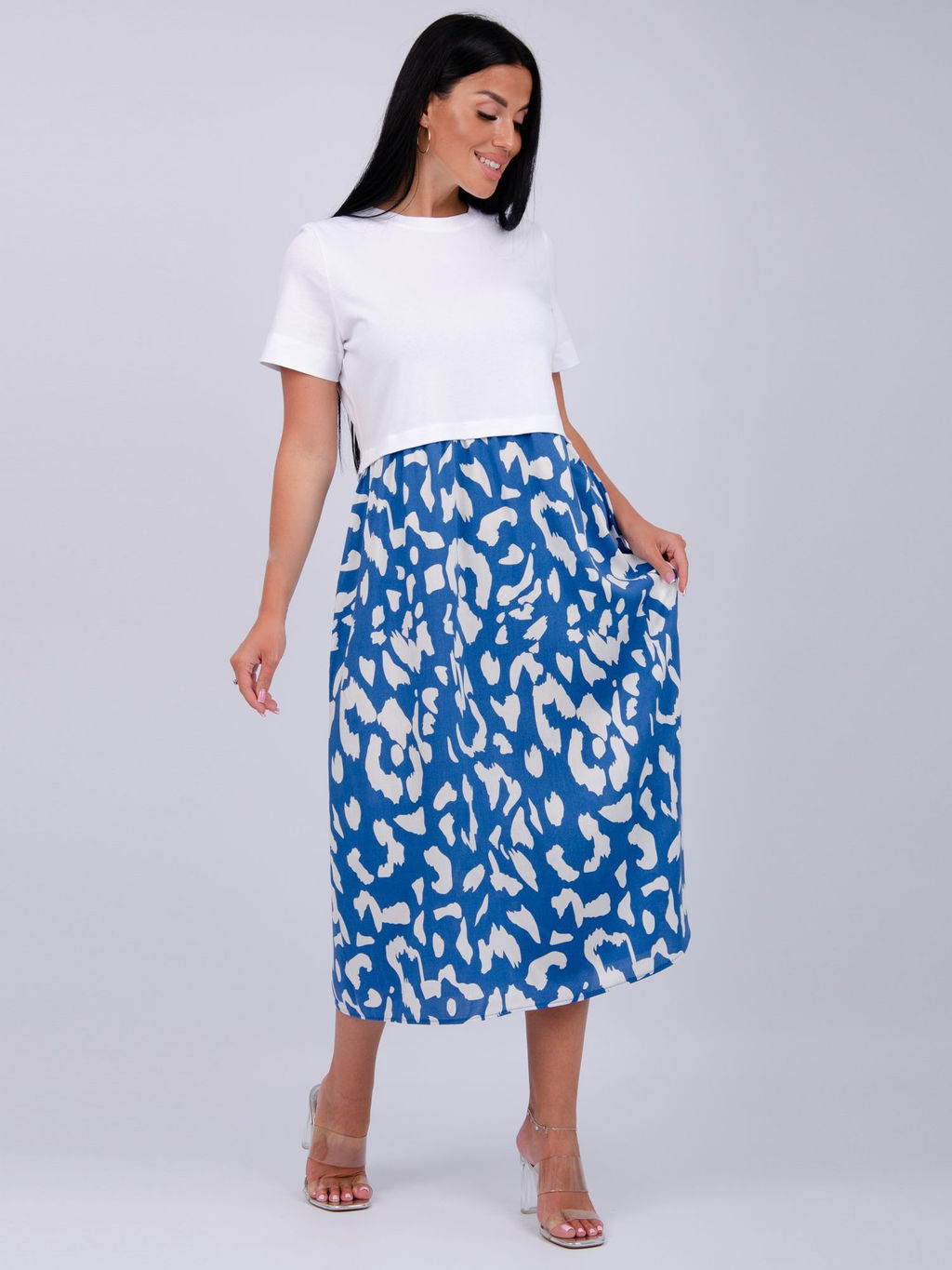 Платье Виттория, вискоза/кулирка До 60 размера - Малина фото 23