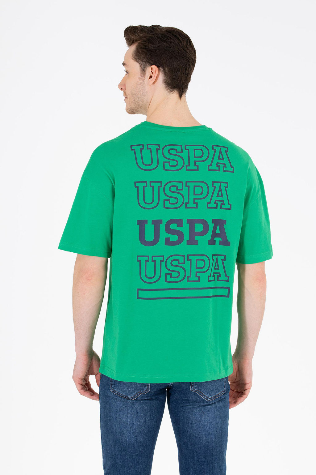 Erkek Ye_il Oversize Bisiklet Yaka Ti__rt