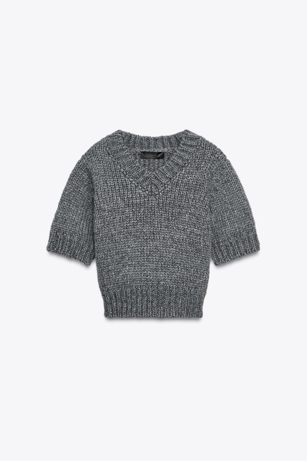 CROPPED KNIT V-NECK SWEATER - Zara фото 5