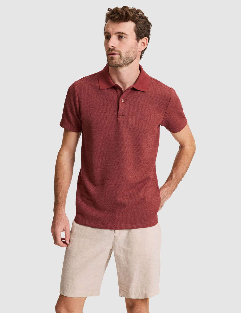 Nar Slim Fit _rme Dokulu Polo Yaka Ti__rt