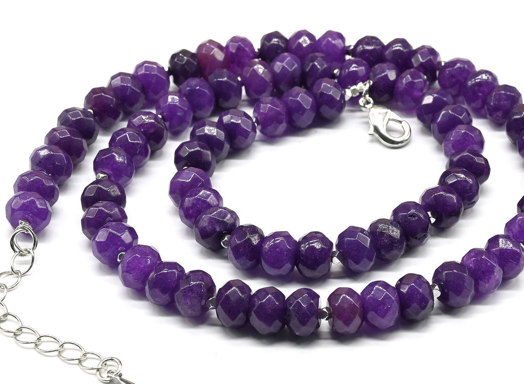 Бусы из камня кальцита рондель гр.7*5мм цв.фиолетовый, 47см