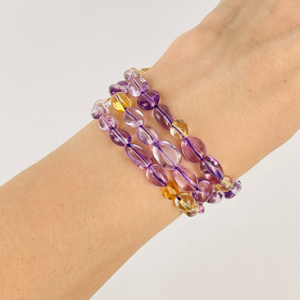 Бусины для украшений из Аметиста и Цитрина (галтовка) 40 см