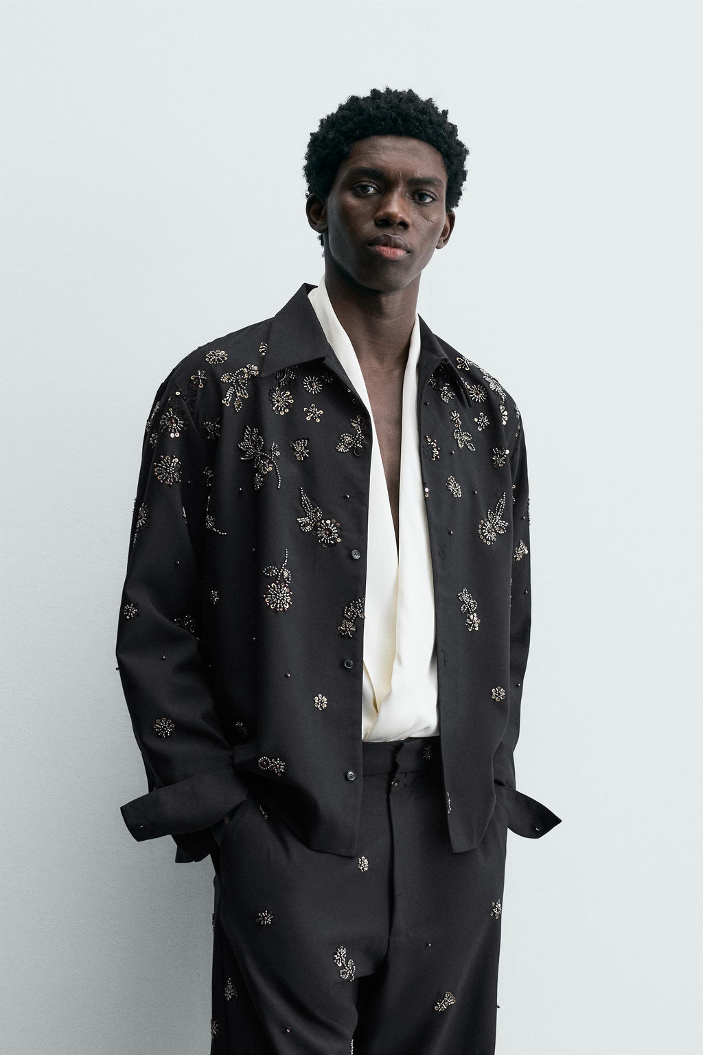 LIMITED EDITION SEQUIN FLOWING SHIRT - Zara фото 2