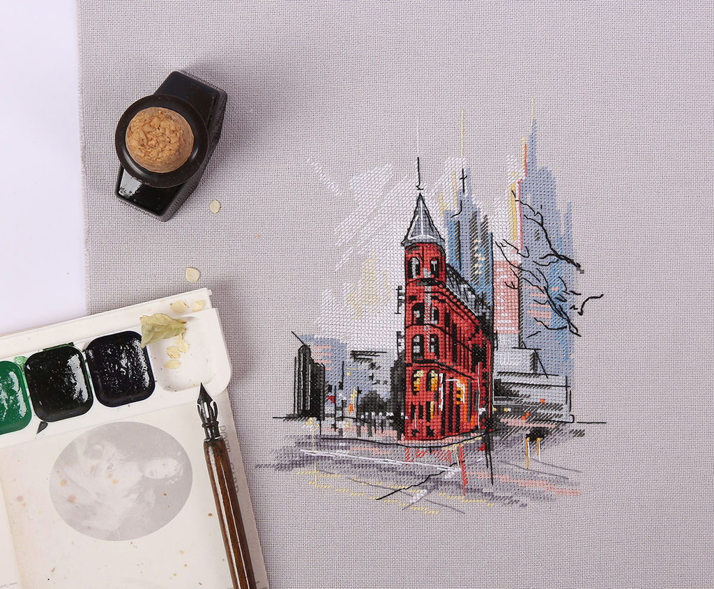 Набор для вышивания PANNA Скетчевые зарисовки GM-7258 Гудерхам-билдинг 18.5 х 22 см