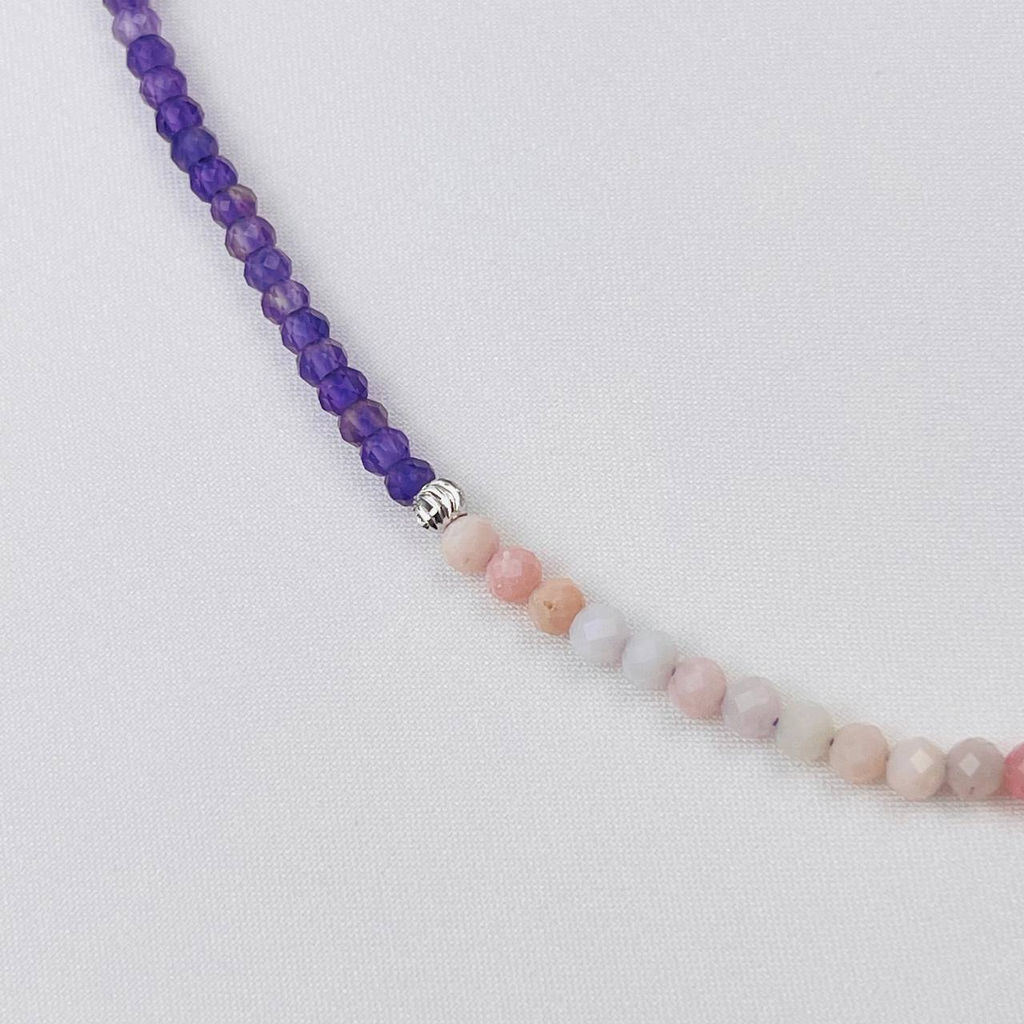 Чокер из Аметиста и Опала с кулоном 40 см +