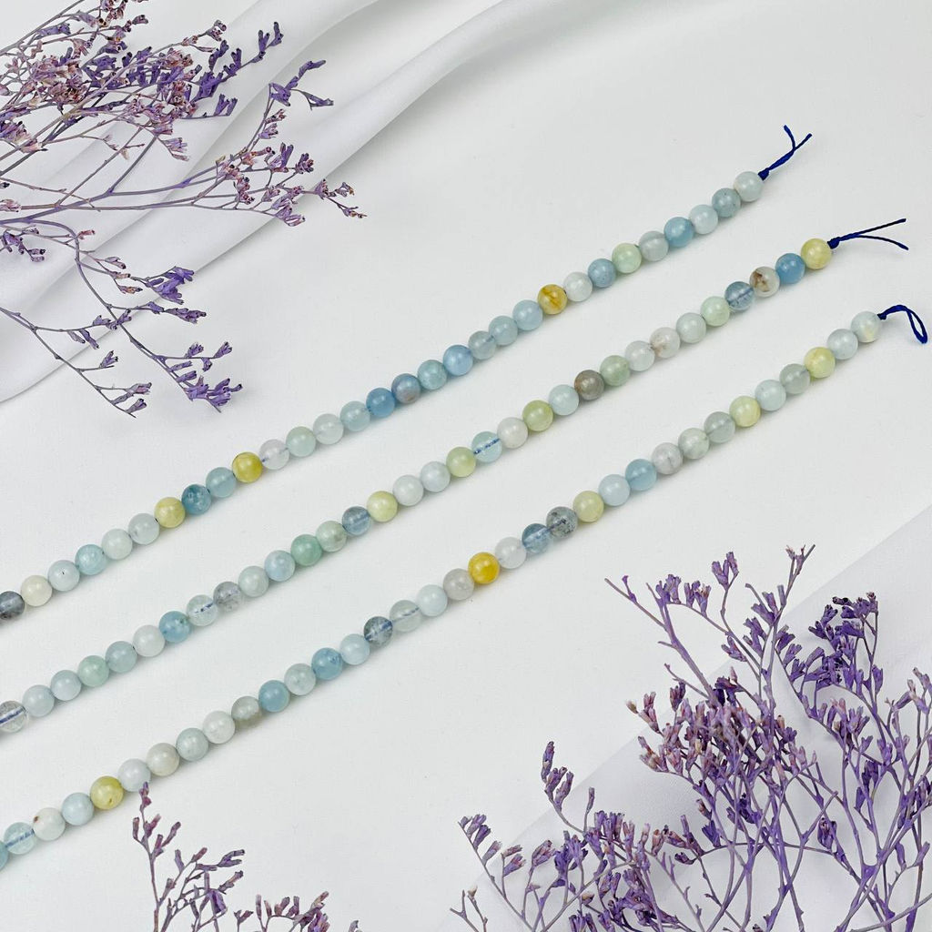 Бусины для украшений из Аквамарина и Берилла (60 бусин)