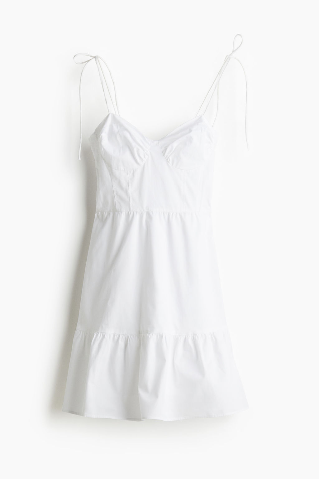 Vestido de popelina con tirantes de lazo - H&m фото 2