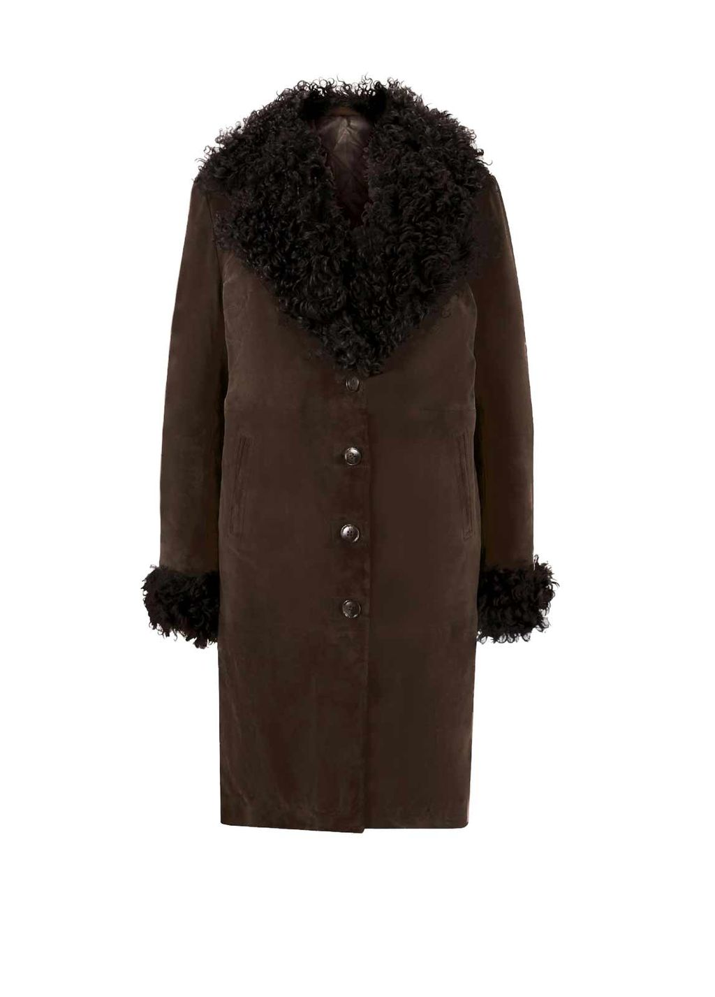 Кожаное пальто, коричневое - Linea tesini фото 2