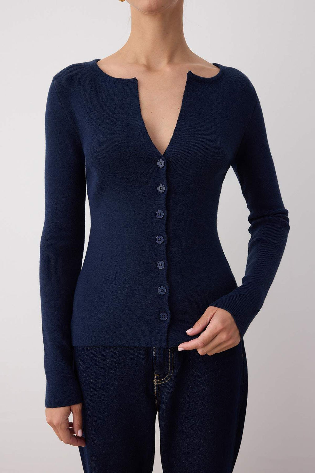 Lacivert Premium Iplik/Ozel Iplik Fitted/Vucuda Oturan Yunlu Triko H?rka TWOAW26HI00046 - Trendyolmilla фото 7