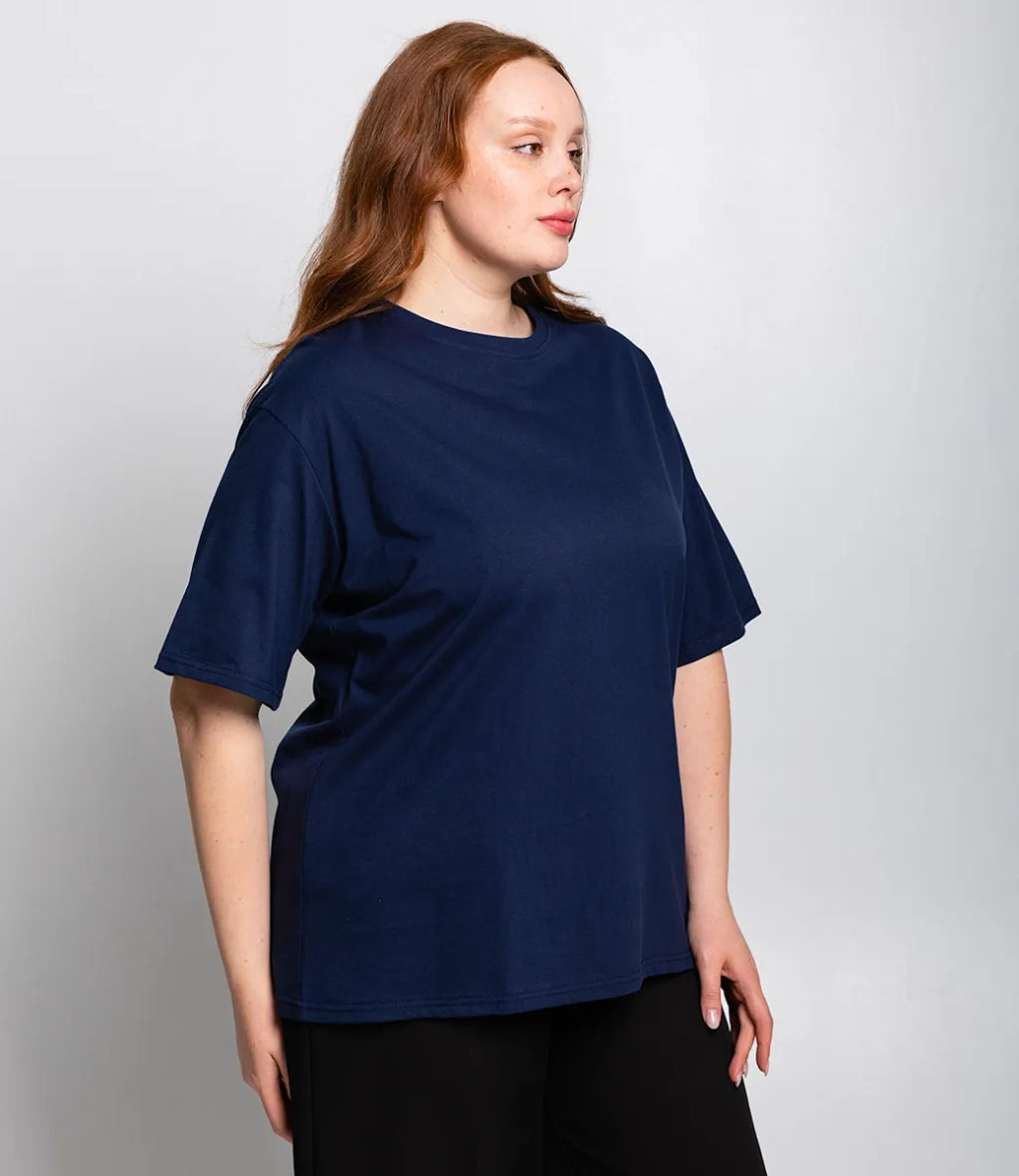 Футболка #ОКТ00075001, тёмно-синий - Dommod фото 2