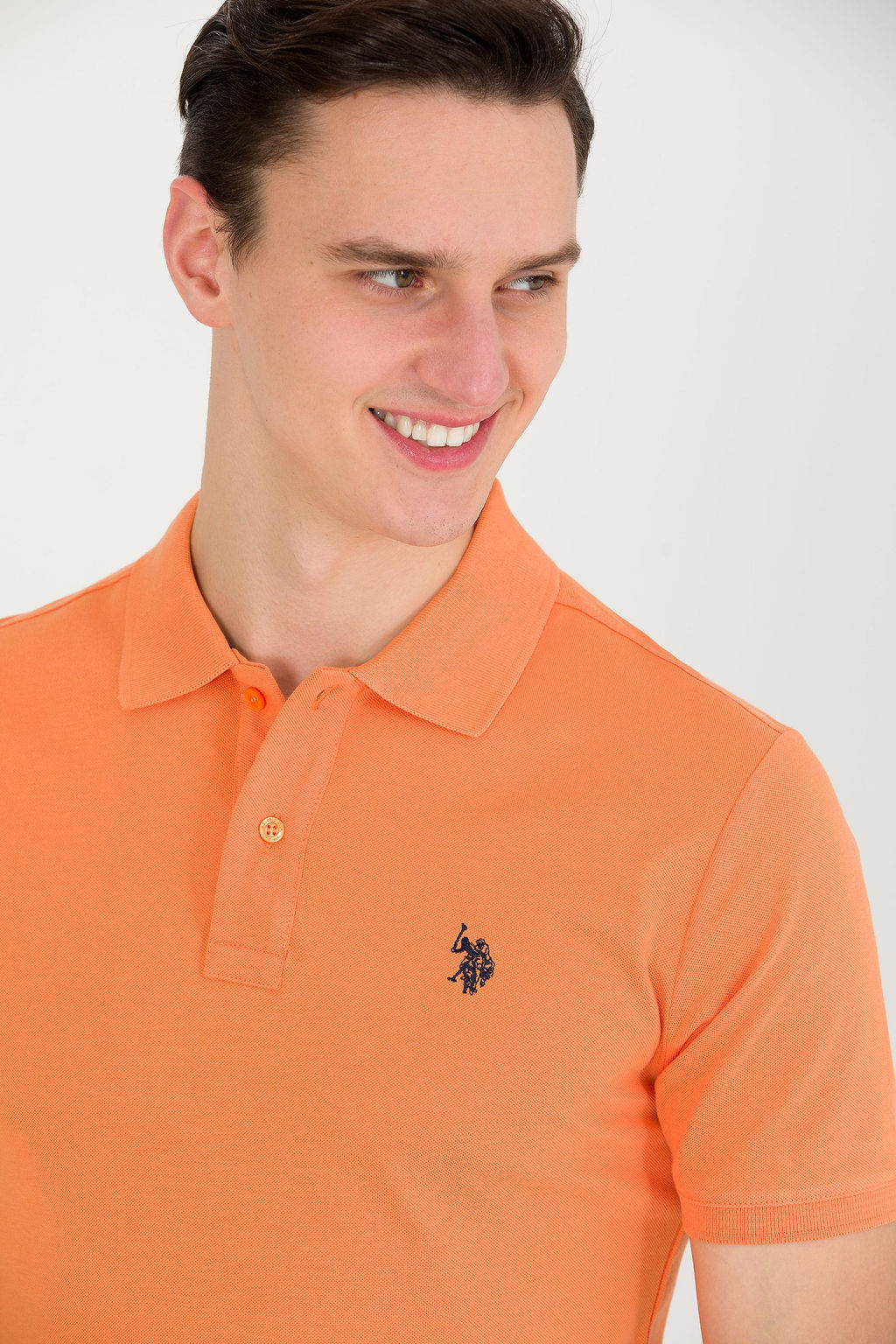 U. S. Polo Assn Мужская оранжевая базовая футболка с воротником-поло - U.s. polo assn фото 13