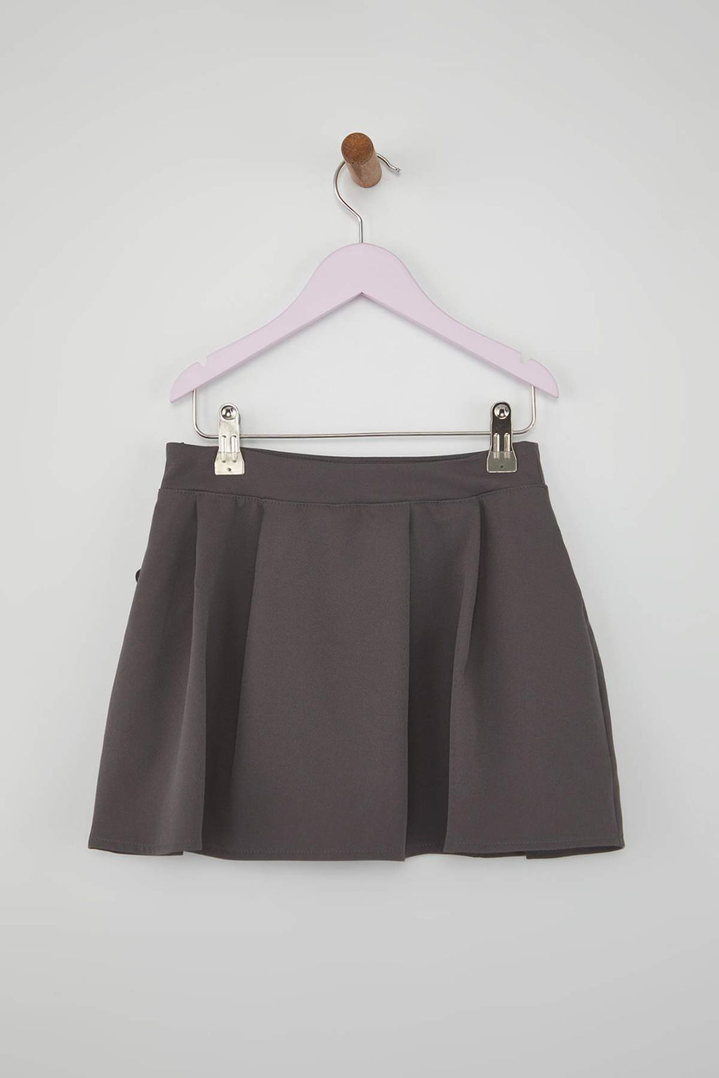 Antrasit 100% Pamuk Fiyonklu Dokuma K?z Cocuk Okul Sort Etek TKDAW26ET00000 - Trendyolmilla фото 5