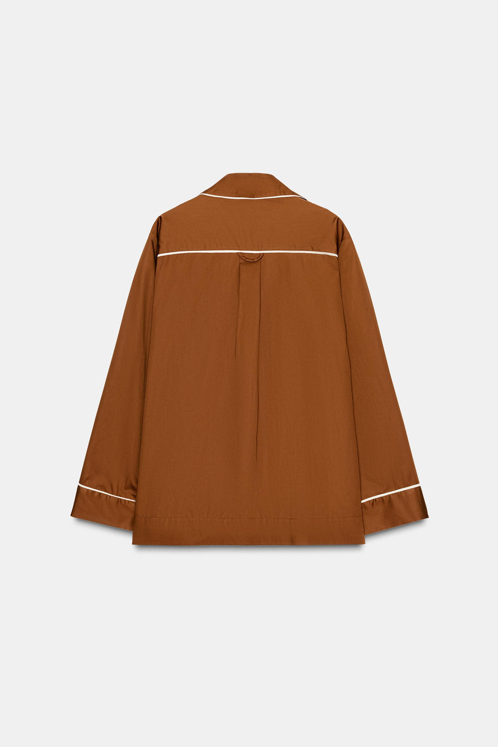 CONTRAST POPLIN PYJAMA SHIRT - Zara фото 6