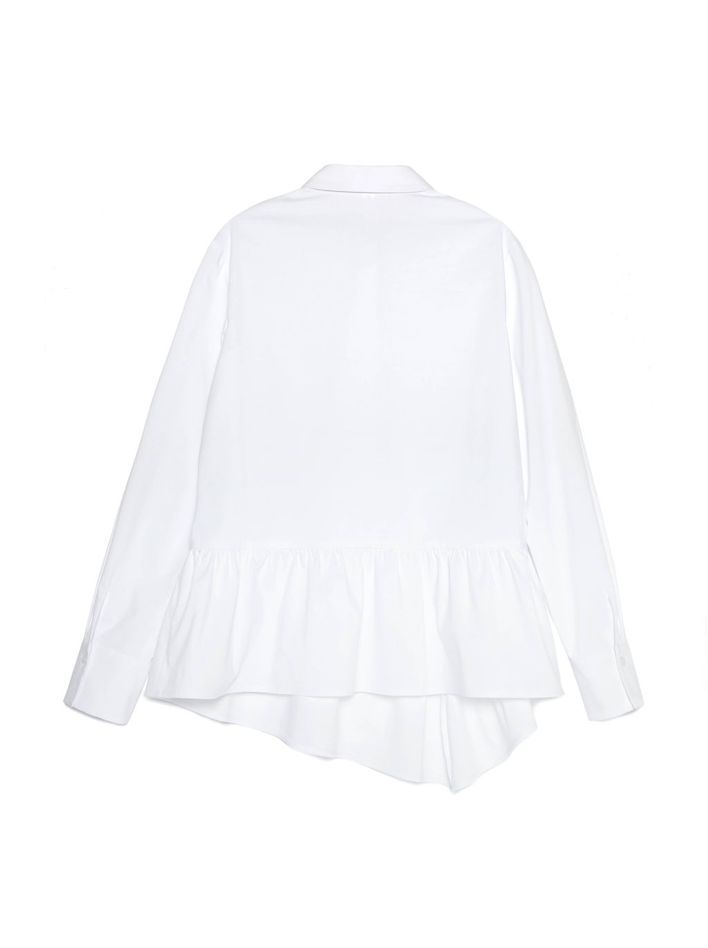 CONTE Однотонная хлопковая рубашка с ассиметричной баской LBL 1040 white