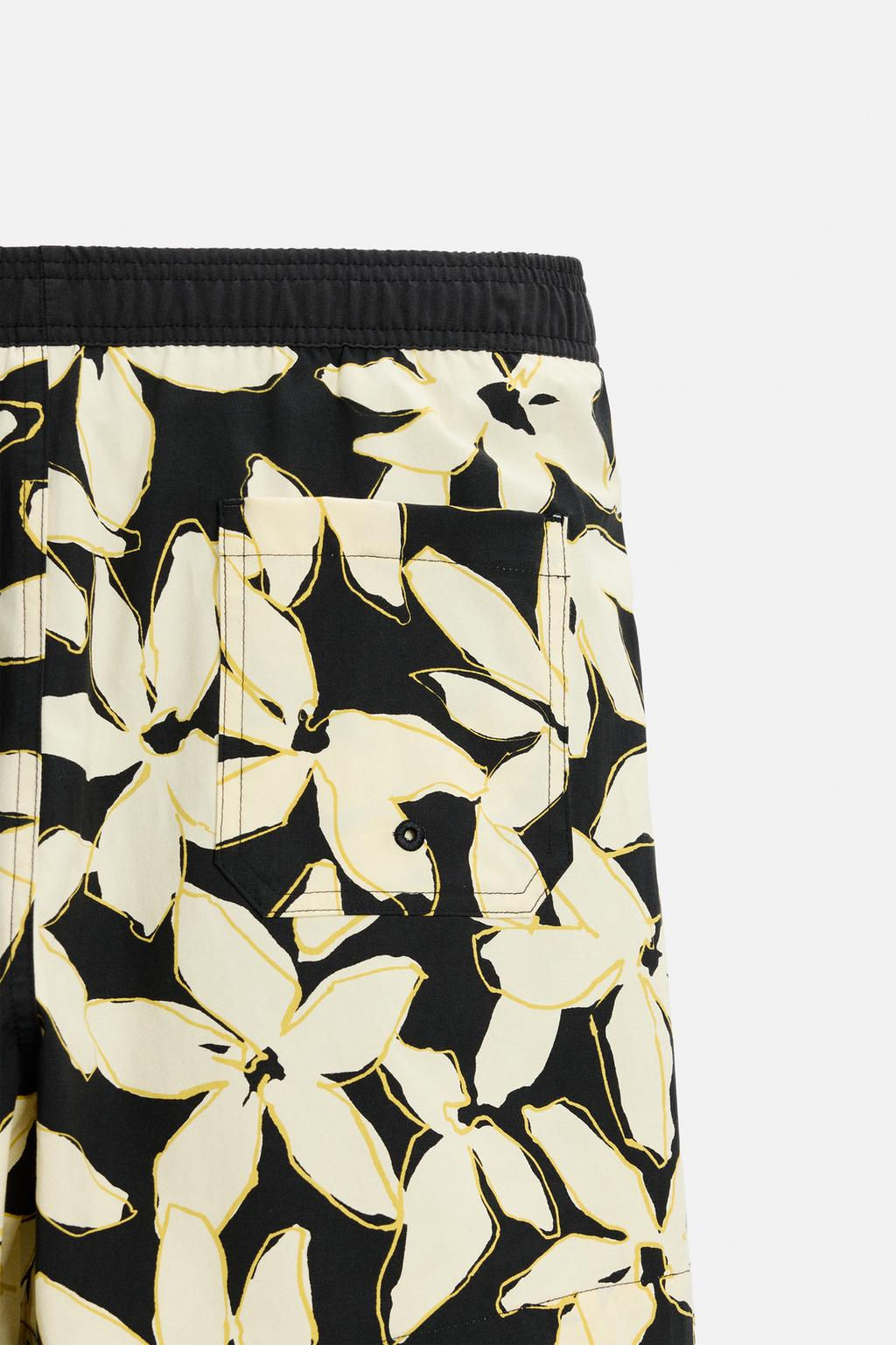 LONG FLORAL PRINT SWIMMING TRUNKS - Zara фото 4