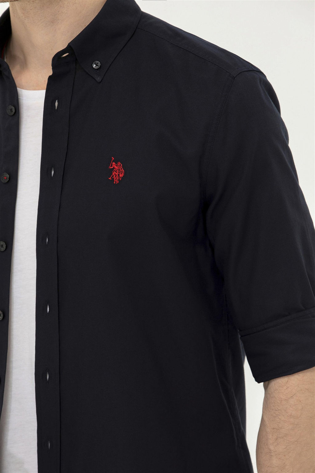 U. S. Polo Assn Мужская черная базовая рубашка с длинным рукавом - U.s. polo assn фото 14