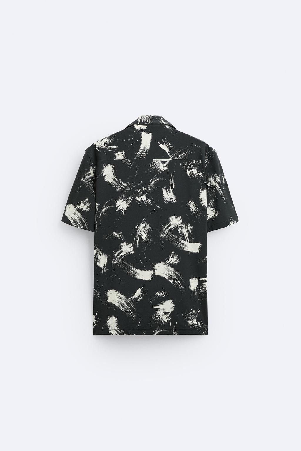ABSTRACT PRINT STRETCH SHIRT - Zara фото 7