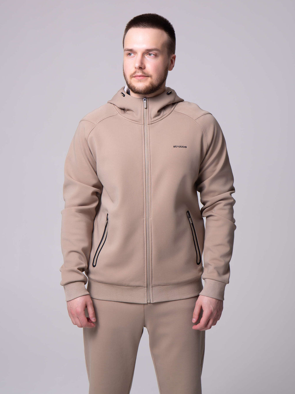 E2394-9 Толстовка на молнии с капюшоном спортивная