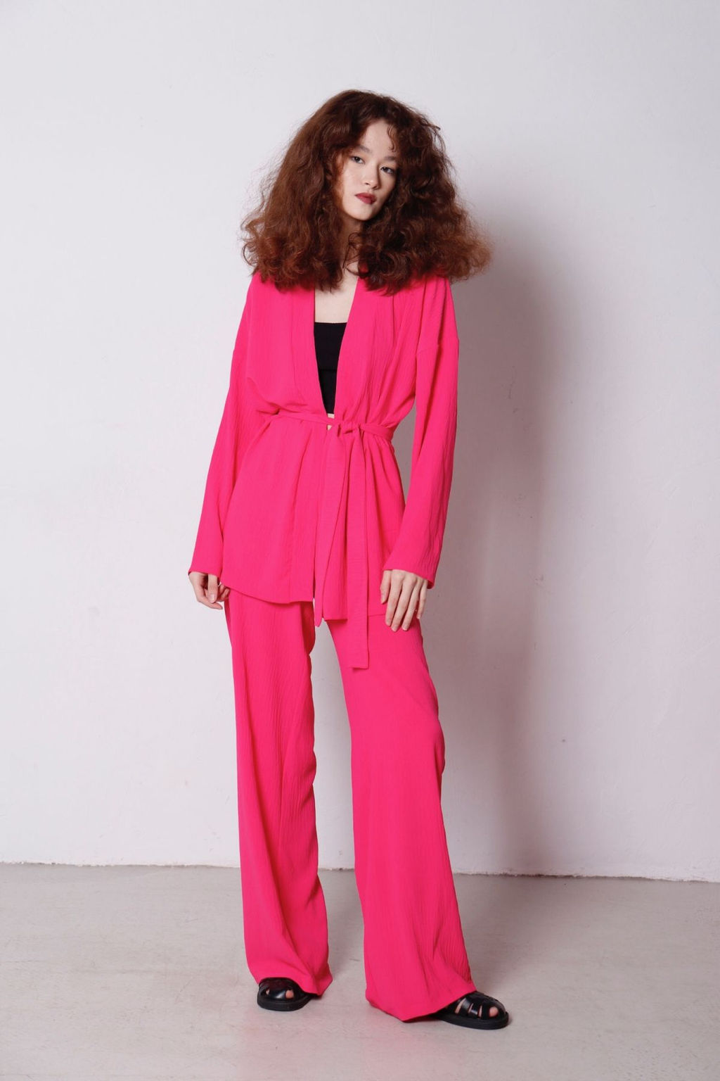 9183 Костюм из кимоно и брюк-палаццо ярко-розовый - Martichelli фото 16