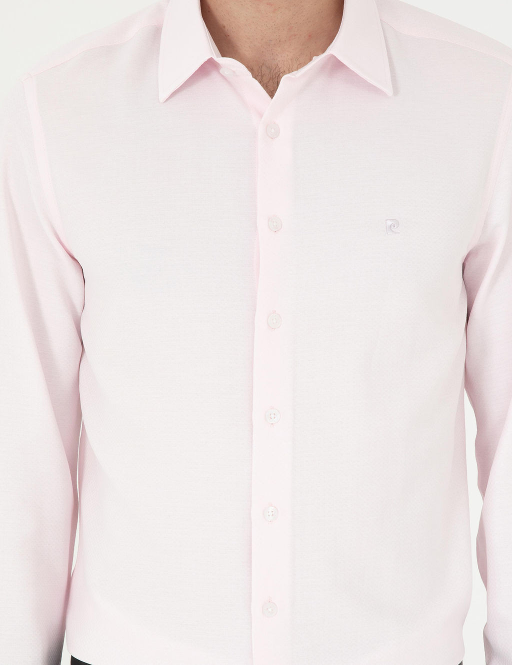 Рубашка Pierre Cardin Slim Fit светло-розовая с длинным рукавом