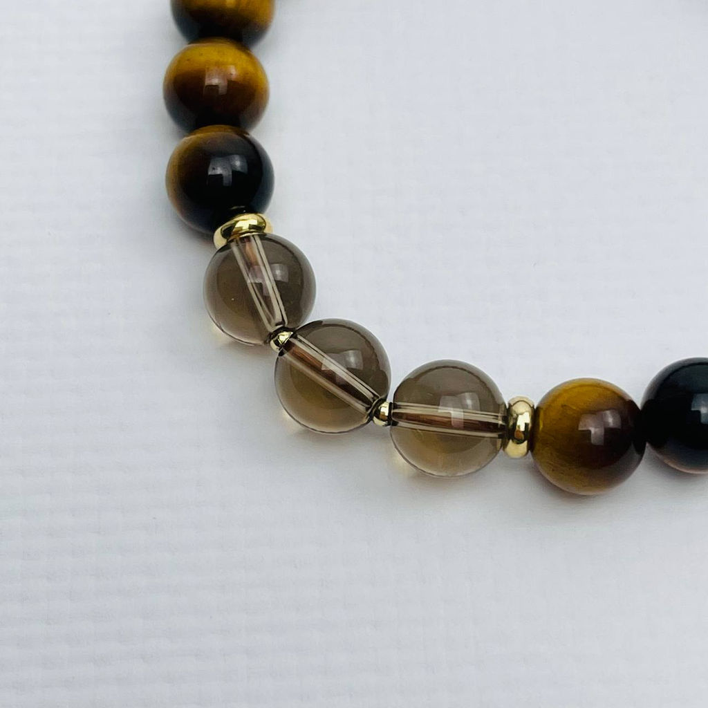 Браслет из Тигрового глаза и Раухтопаза - Радуга самоцветов фото 3