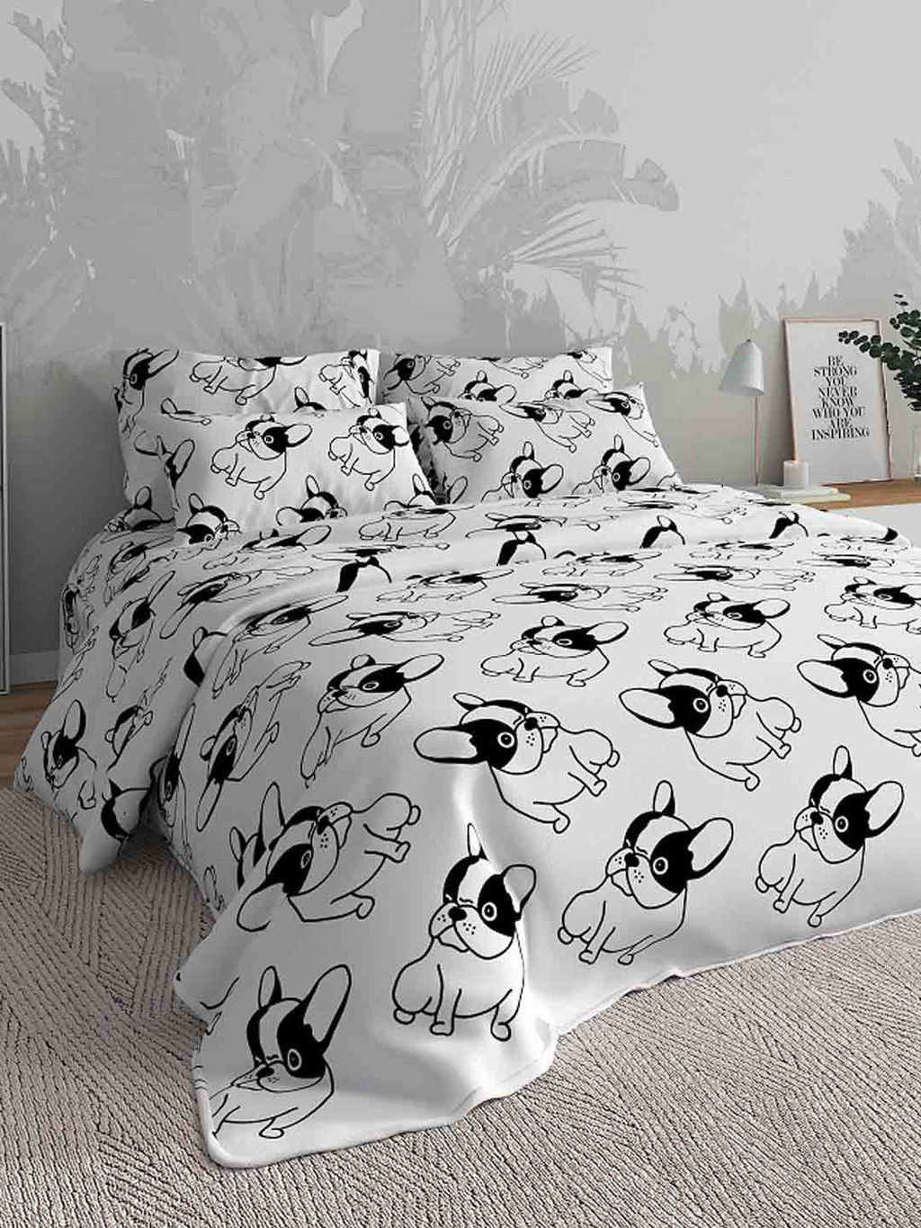 КПБ бязь Премиум - Бульдоги 2 сп. с Евро простыней (нав.70х70)