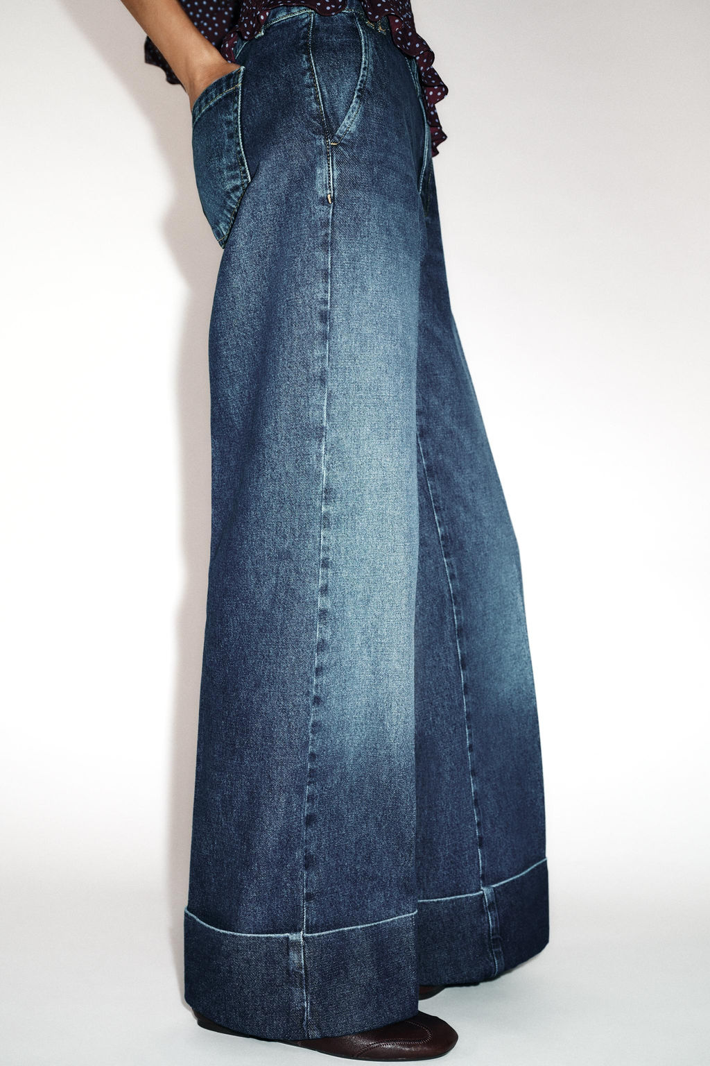 JEANS Z1975 STRAIGHT LOW-RISE TURN-UP HEMS - Zara фото 5