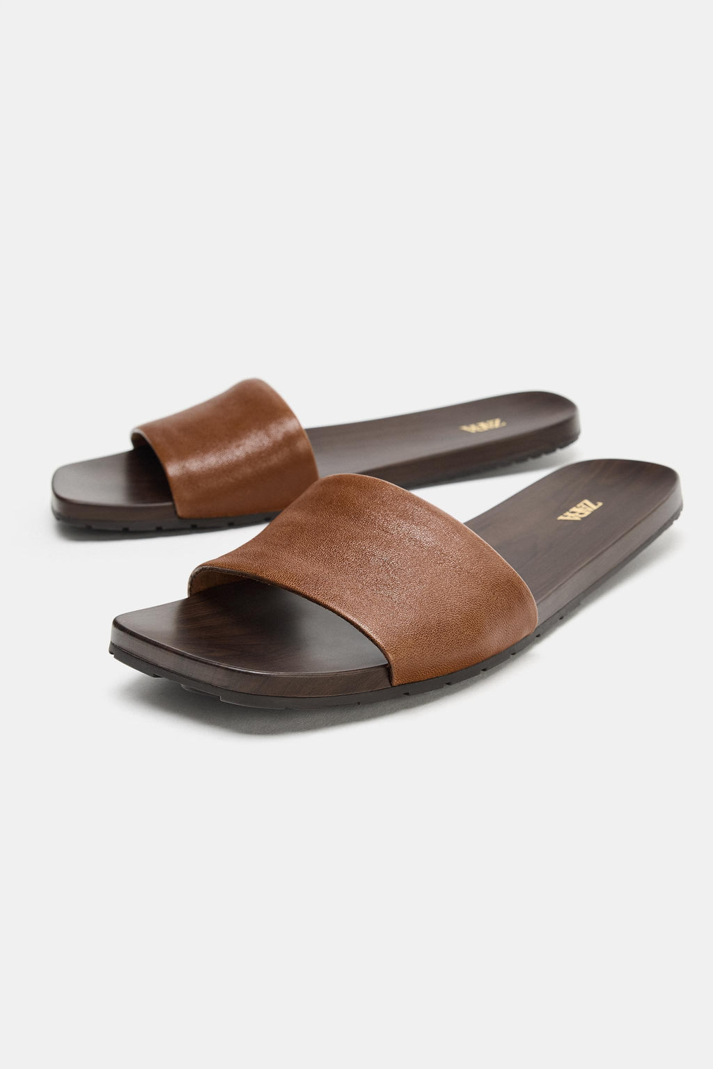 SANDALIA PLANA PIEL SOFT / Marr?n - Zara фото 3