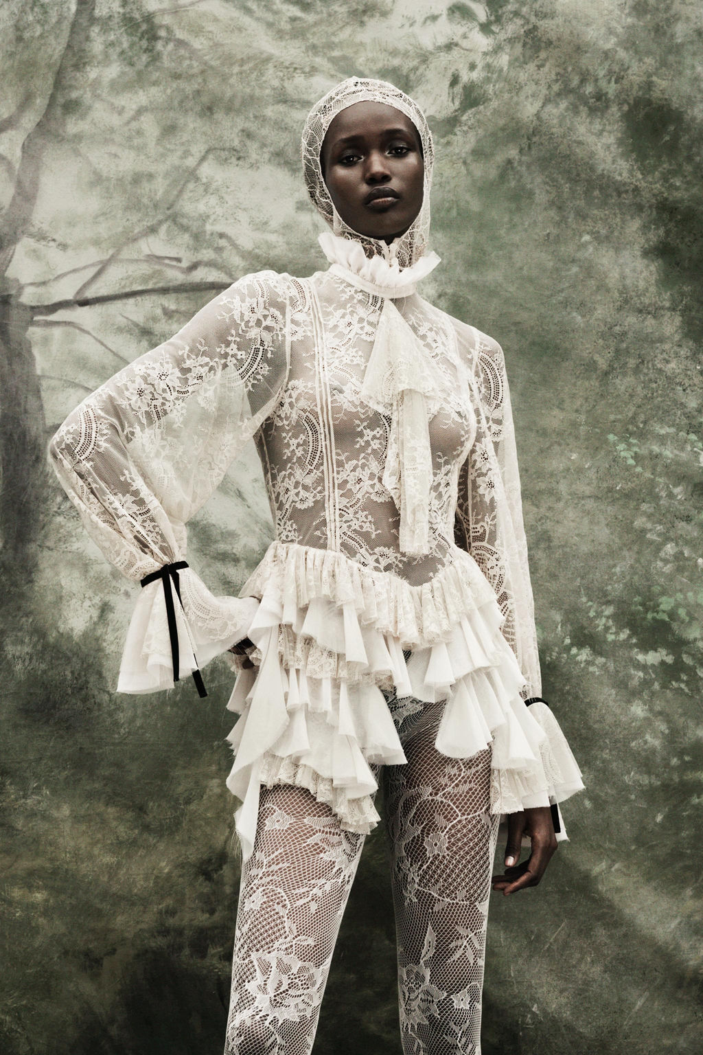 ZW COLLECTION LIMITED EDITION LACE RUFFLE TOP - Zara фото 2