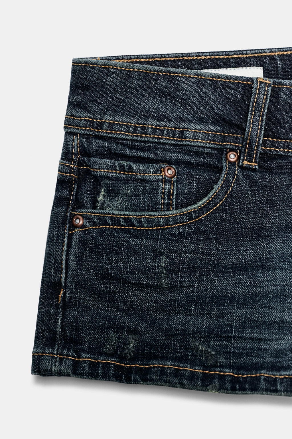 SHORTS MINI DENIM TRF TIRO BAJO / Azul - Zara фото 7
