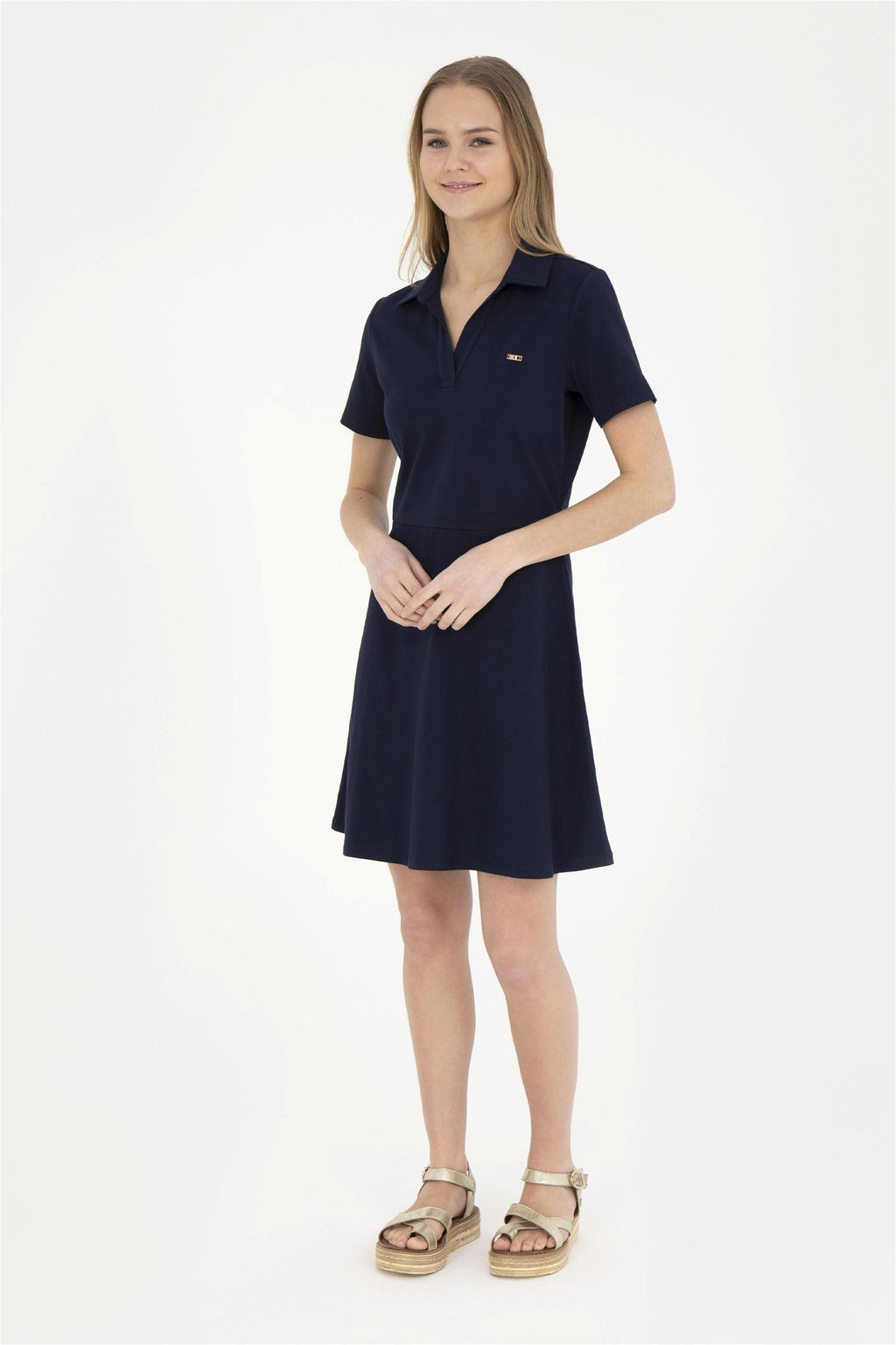 Женское темно-синее трикотажное платье - U.s. polo assn фото 2