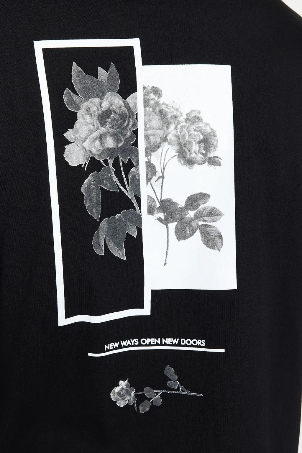 TRENDYOL MAN Siyah Buyuk Beden Oversize/Genis Kesim Rahat Cicek Bask?l? %100 Pamuklu T-Shirt TMNSS23TS00136 - Trendyolmilla фото 12