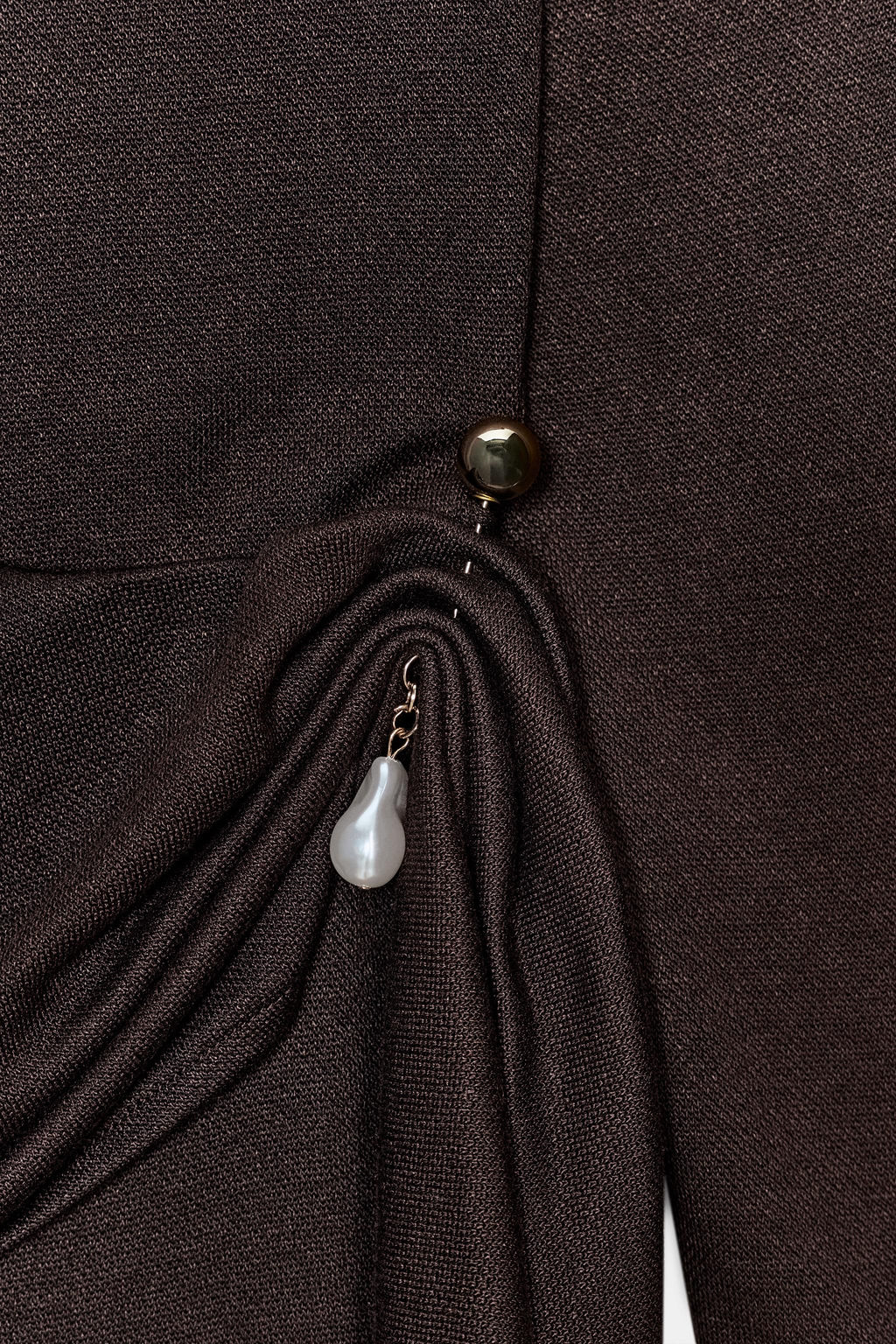 SOFT DRESS WITH BROOCH - Zara фото 7