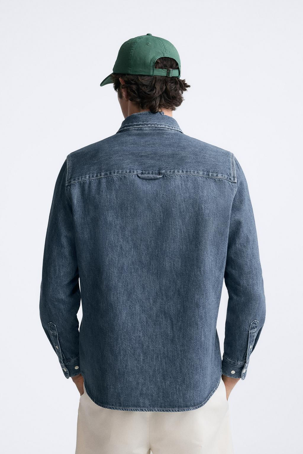 SOLUK EFEKTLI DENIM GOMLEK - Zara фото 6