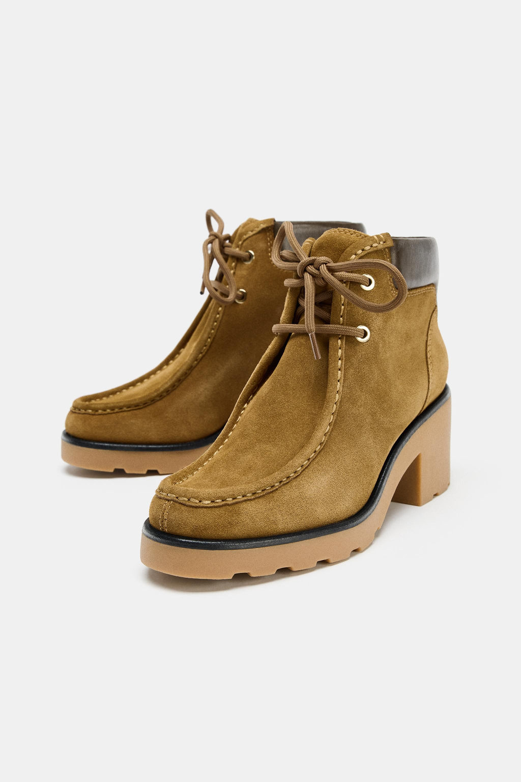 LACE-UP HEELED ANKLE BOOTS - Zara фото 3